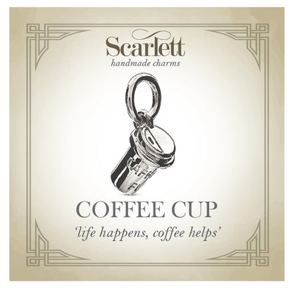 Coffee Cup Silver Charm