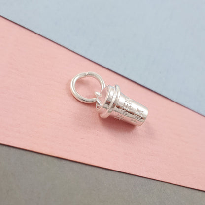 Coffee Cup Silver Charm