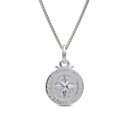Travel Safe Compass Personalised Silver Charm