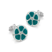 Murano Glass 'Laguna Verde' Cufflinks With Sterling Silver