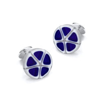 Murano Glass 'Blu Notte' Cufflinks With Sterling Silver