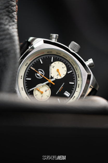 Driver Chronograph MKII Meca-Quartz, Black Reverse Panda - SJR London Timepiece