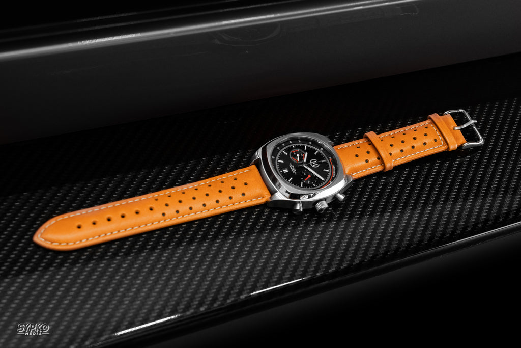 Bracelet de montre rallye en cuir marron clair (PRÉCOMMANDER DÈS MAINTENANT)