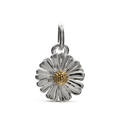 Daisy Flower Silver & Solid Gold Charm