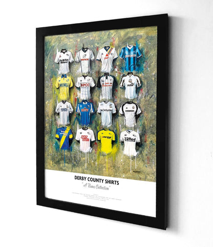 Derby County FC Shirts - A2 Signed Limited Edition Prints