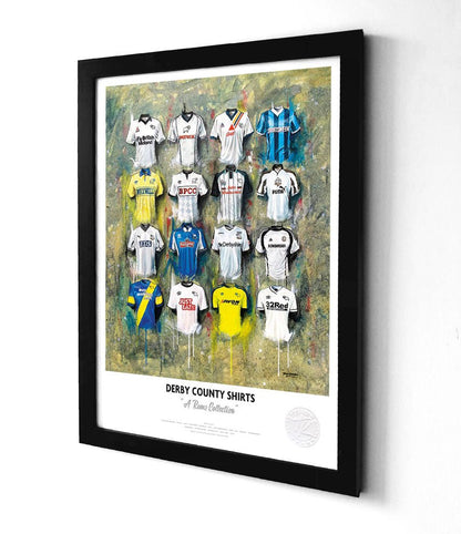 Derby County A3 Framed Print – Iconic Rams Shirt Wall Art