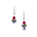 Mixed Flower Teardrop Dangle Drop Earrings