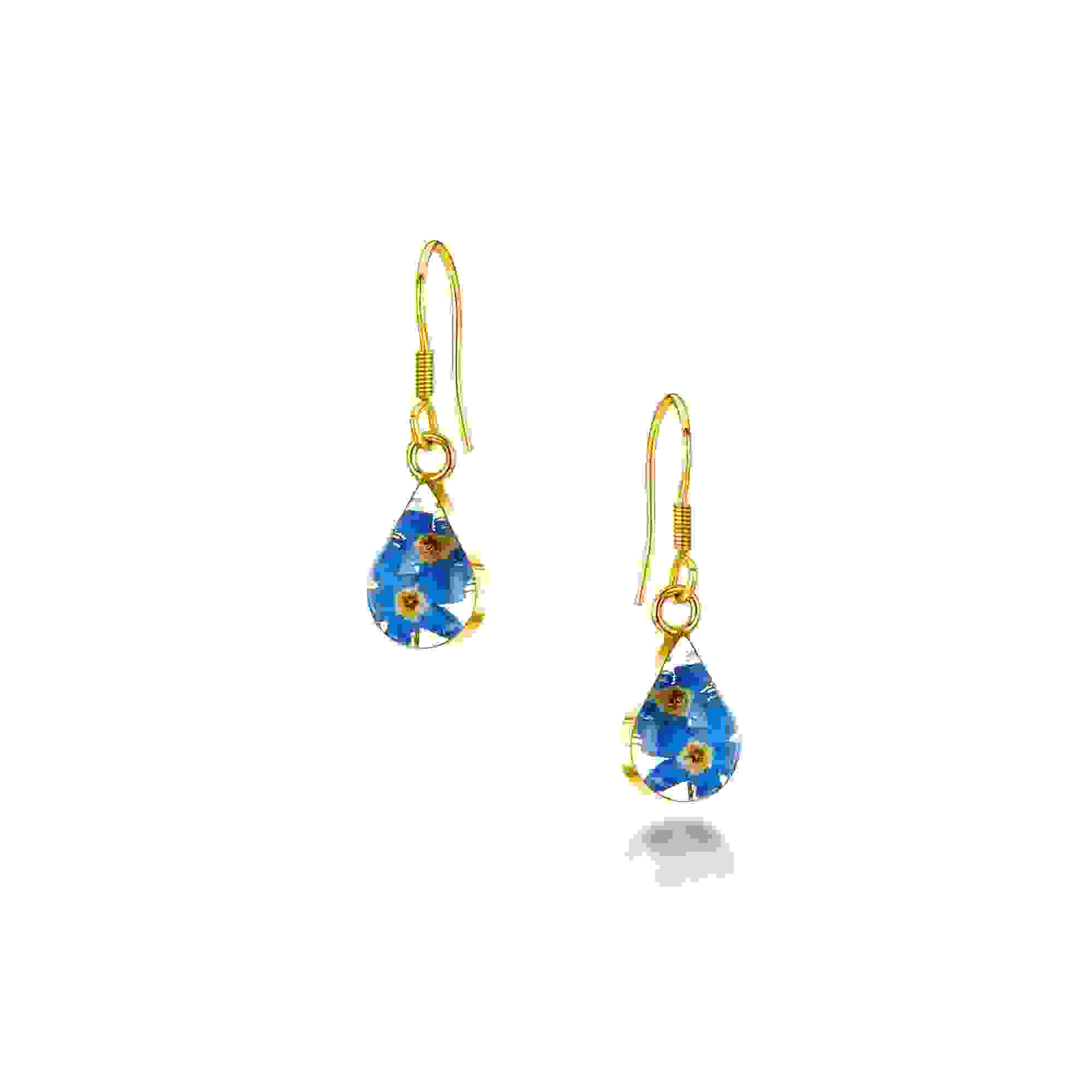 Forget-Me-Not Earrings Dangle Drop - Teardrop