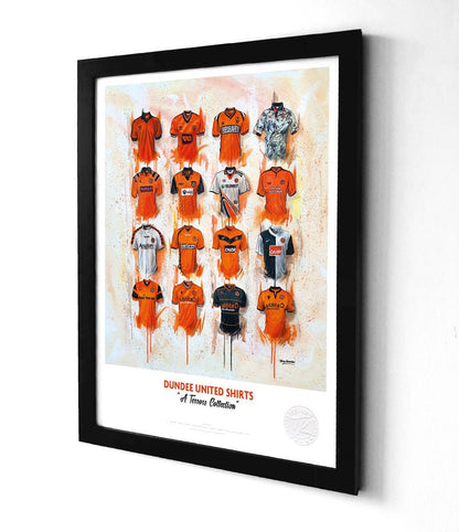 Dundee United A3 Framed Print – Iconic Tangerines Shirt Wall Art