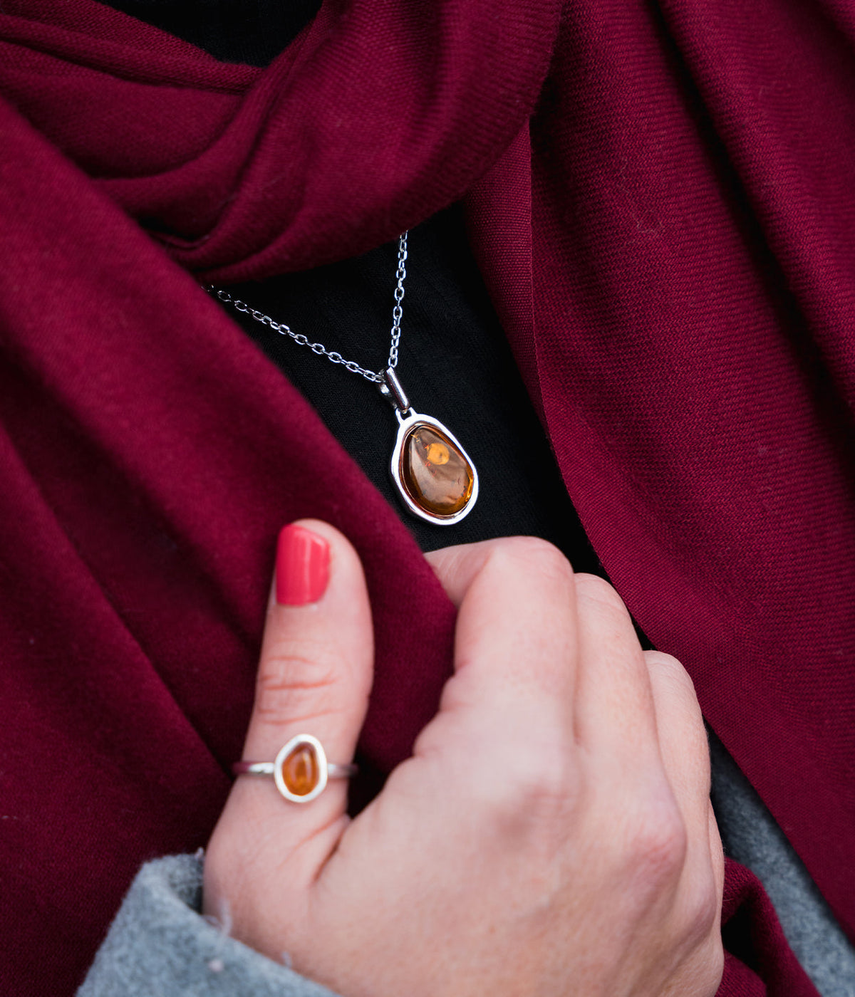 Amber ELEMENT Pendant Necklace