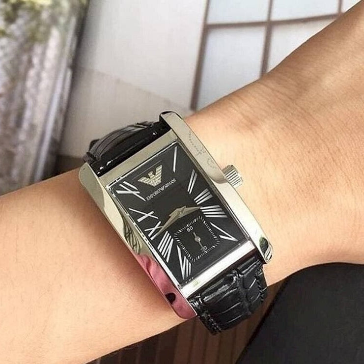 Emporio Armani AR0143 Classic Men's Rectangular Black Watch - SJR London Timepiece