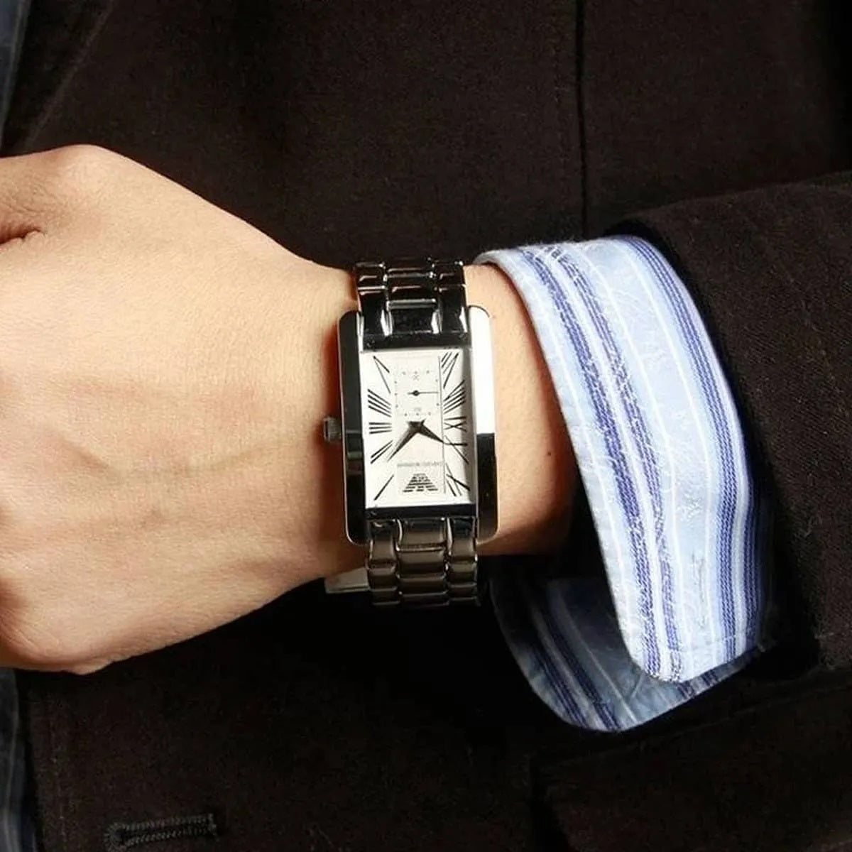 Emporio Armani AR0145 Classic Men's Rectangular Watch - SJR London Timepiece