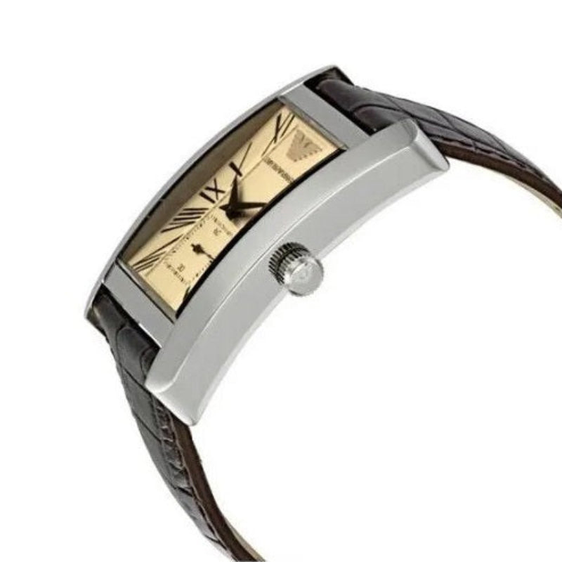 Emporio Armani AR0154 Classic Men's Rectangular Beige Watch - SJR London Timepiece