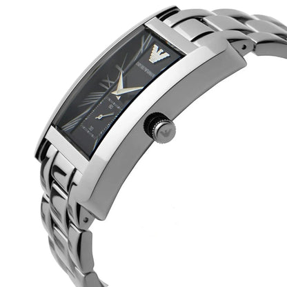Emporio Armani AR0156 Classic Men's Rectangular Silver Watch - SJR London Timepiece