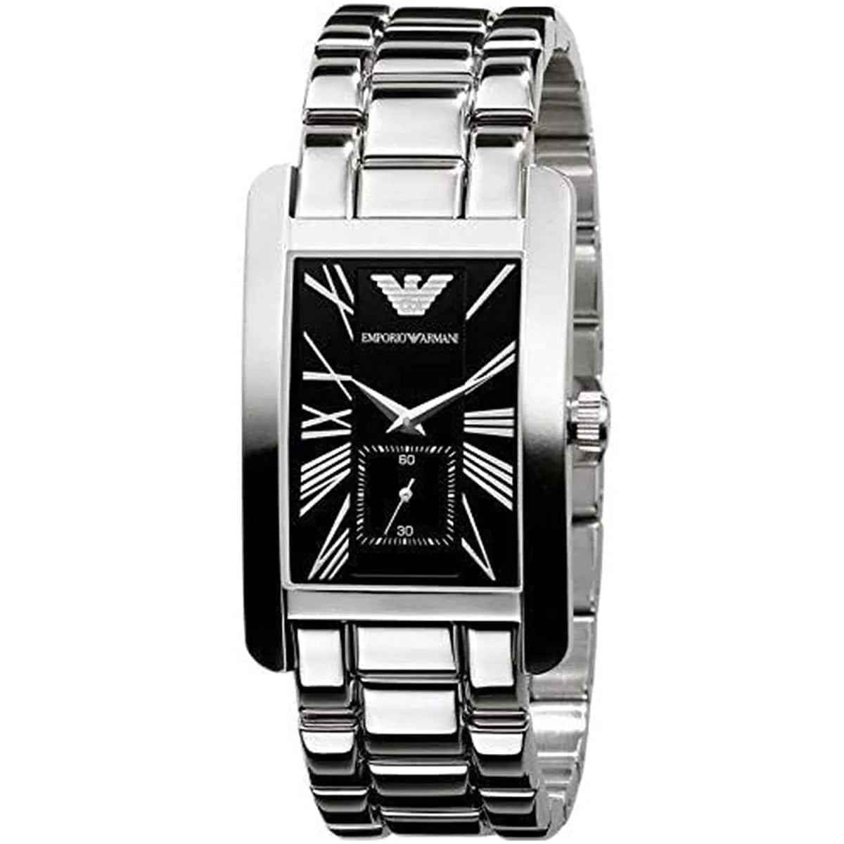 Emporio Armani AR0156 Classic Men's Rectangular Silver Watch - SJR London Timepiece