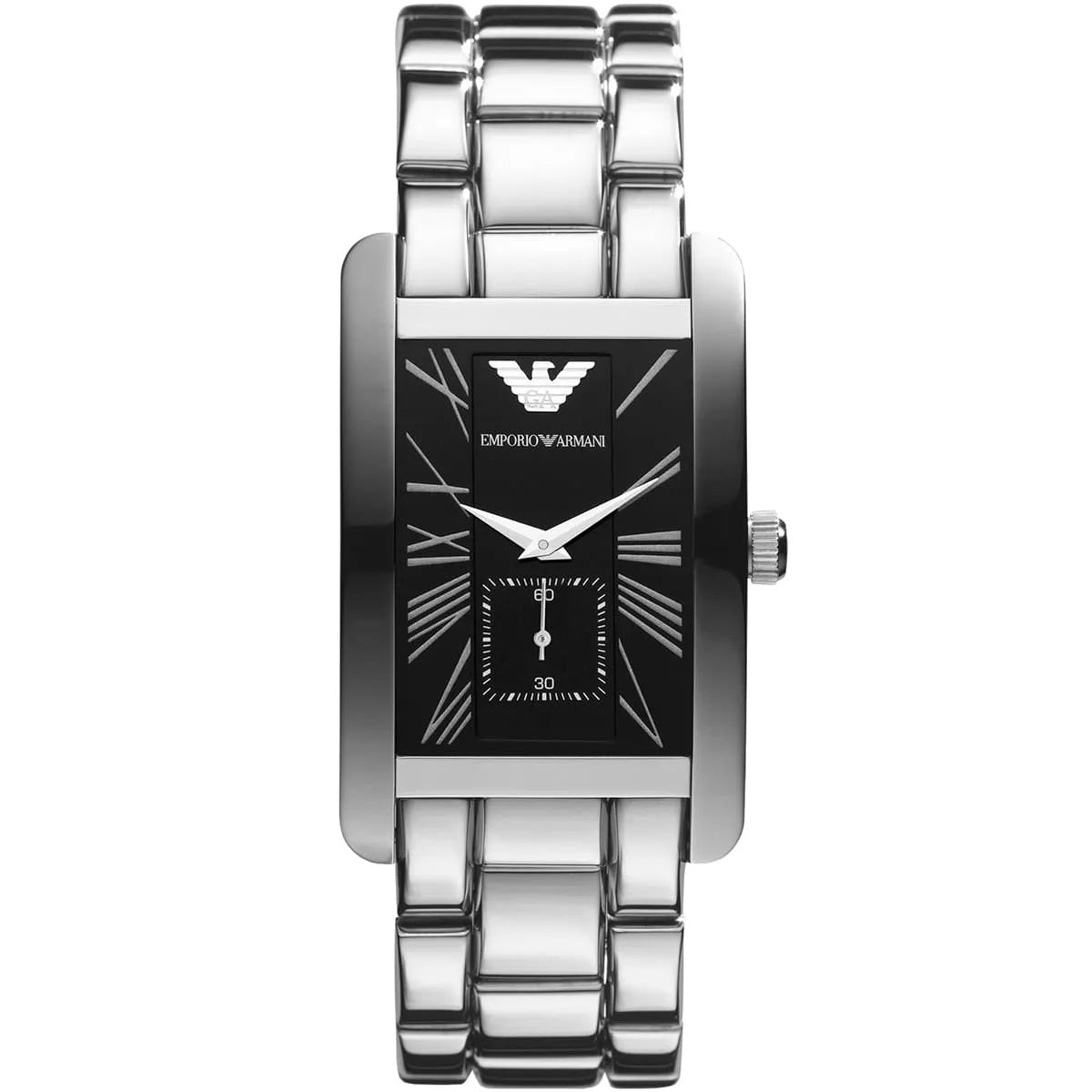 Emporio Armani AR0156 Classic Men's Rectangular Silver Watch - SJR London Timepiece