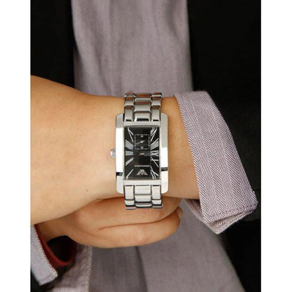 Emporio Armani AR0156 Classic Men's Rectangular Silver Watch - SJR London Timepiece