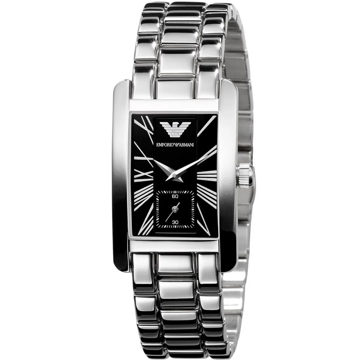 Emporio Armani AR0157 Classic Women's Rectangular Silver Watch - SJR London Timepiece