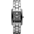 Montre rectangulaire classique Emporio Armani AR0157 pour femme - Argentée