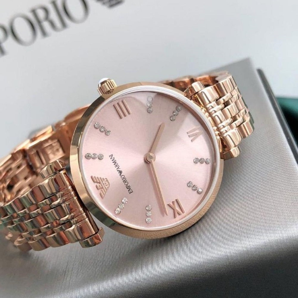 Emporio Armani AR11059 Gianni T-Bar Rose Gold Watch - SJR London Timepiece
