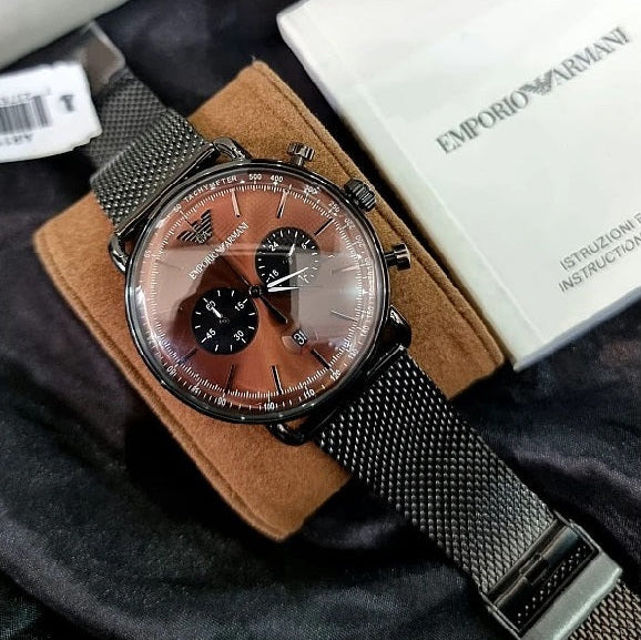 Emporio Armani AR11141 Aviator Men's Grey Mesh Watch - SJR London Timepiece