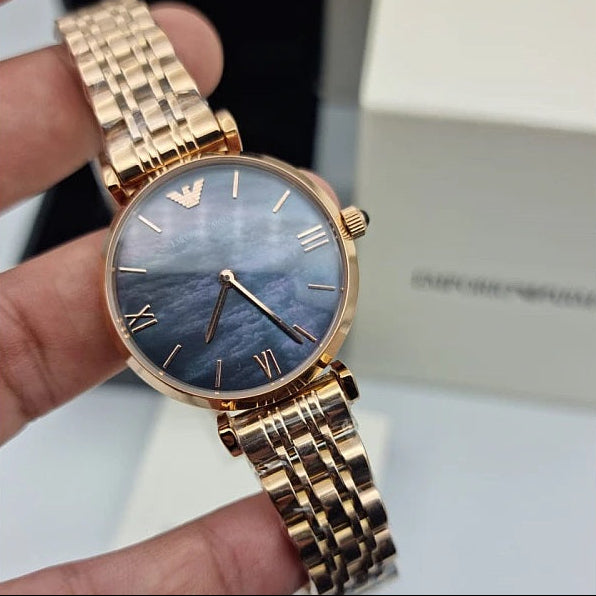 Emporio Armani AR11145 Gianni T-Bar Women's Rose Gold Watch - SJR London Timepiece