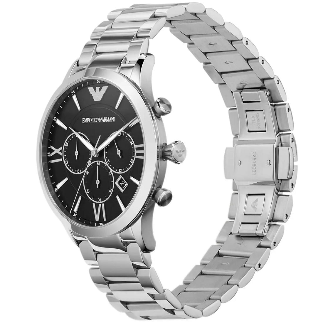 Emporio Armani AR11208 Giovanni Men's Silver & Black Watch - SJR London Timepiece