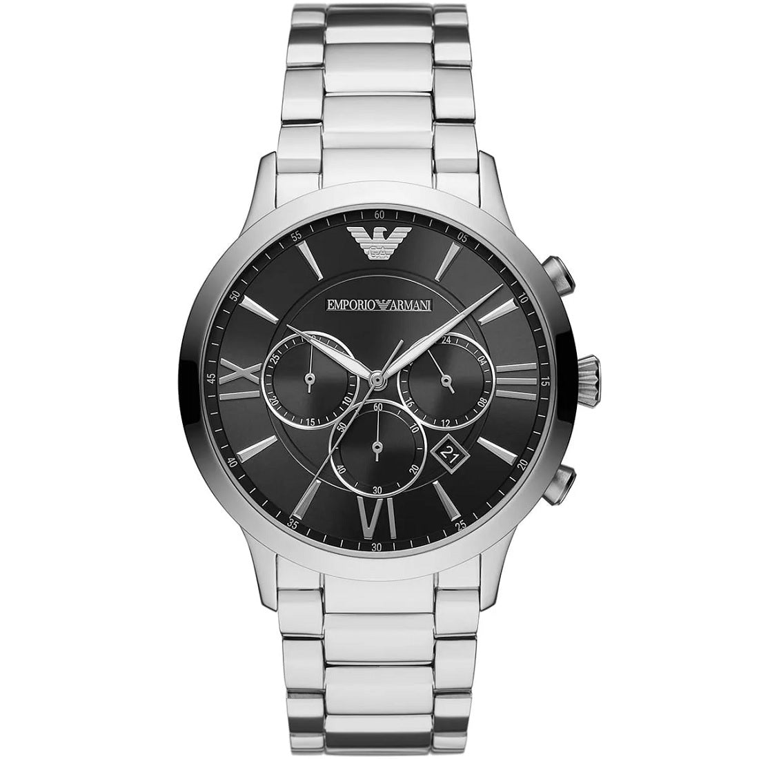 Emporio Armani AR11208 Giovanni Men's Silver & Black Watch - SJR London Timepiece