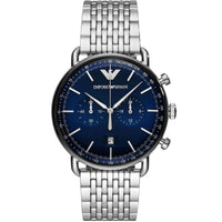 Emporio Armani AR11238 Aviator Men's Silver & Blue Watch - SJR London Timepiece