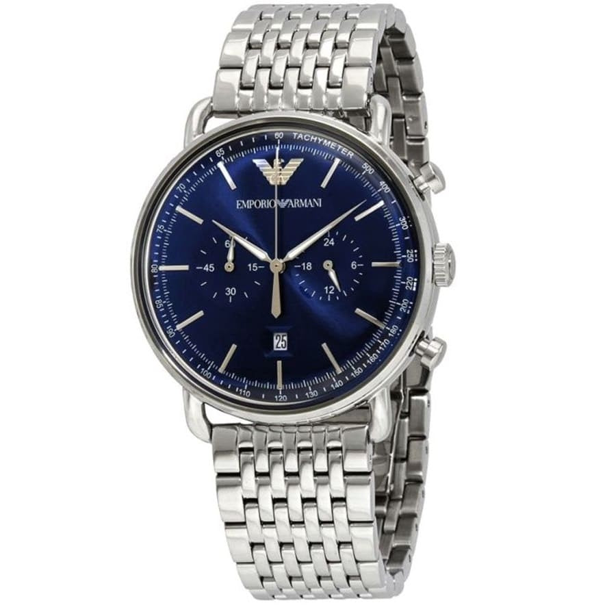 Emporio Armani AR11238 Aviator Men's Silver & Blue Watch - SJR London Timepiece