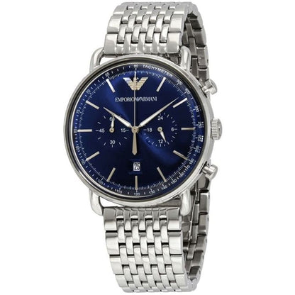 Emporio Armani AR11238 Aviator Men's Silver & Blue Watch - SJR London Timepiece