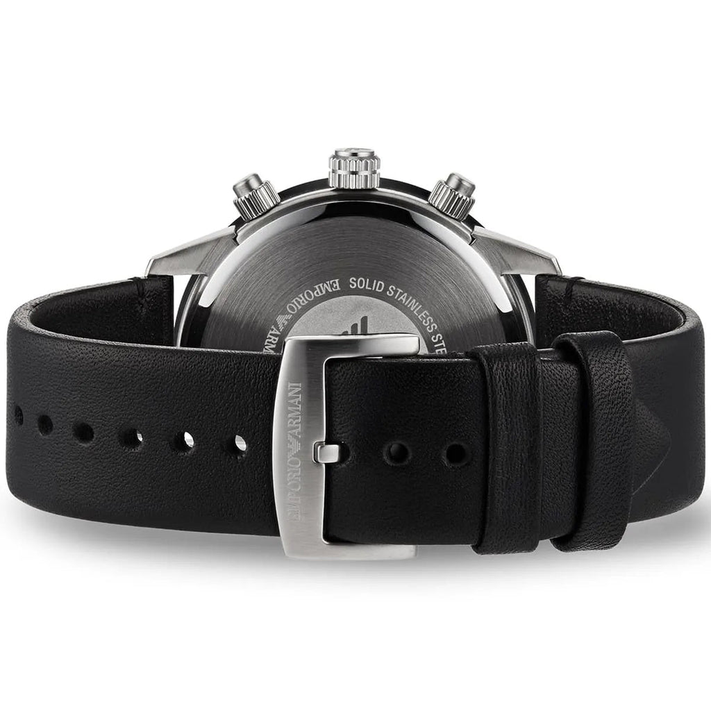 Montre Emporio Armani AR11243 Mario pour homme argent et noir