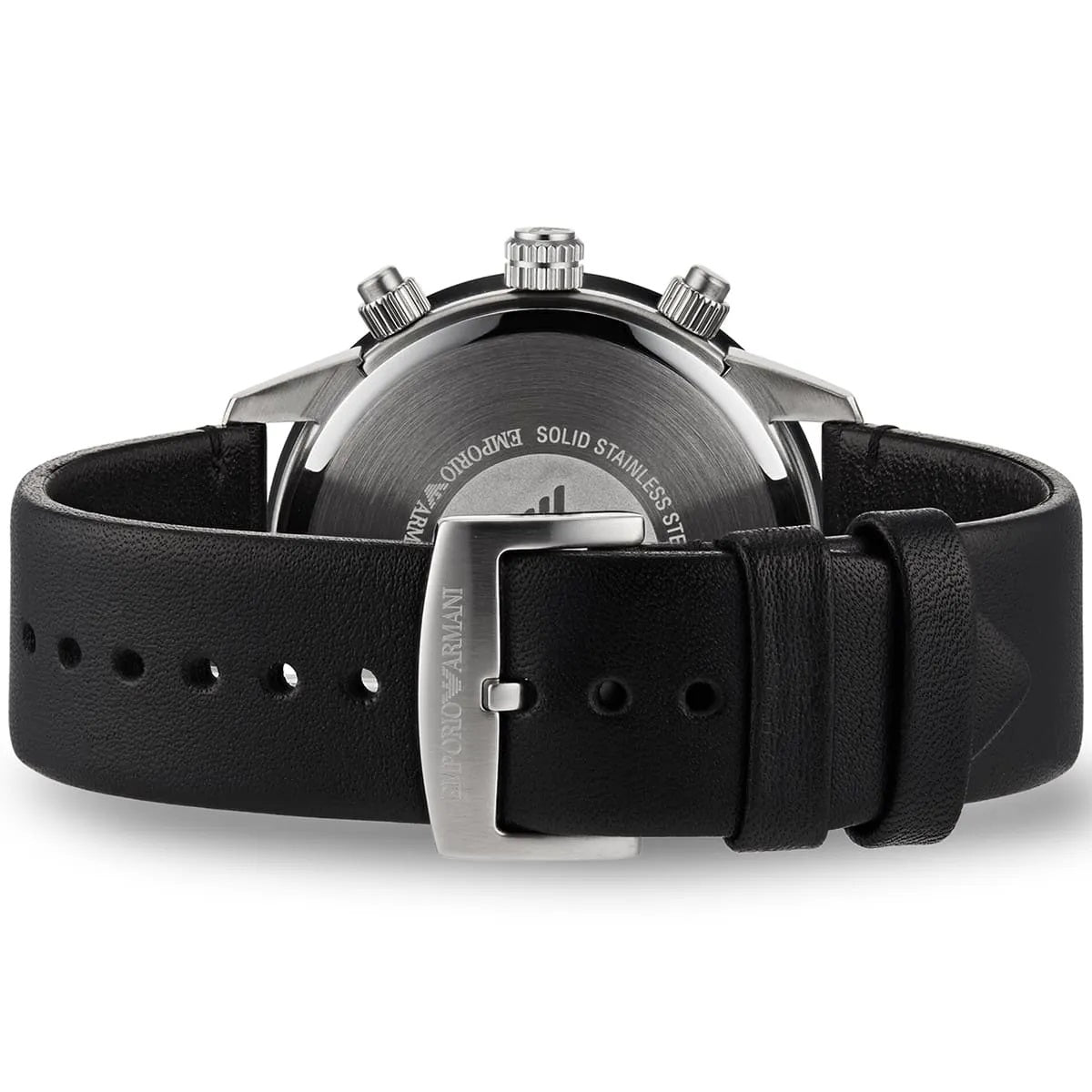Emporio Armani AR11243 Mario Men's Silver & Black Watch - SJR London Timepiece