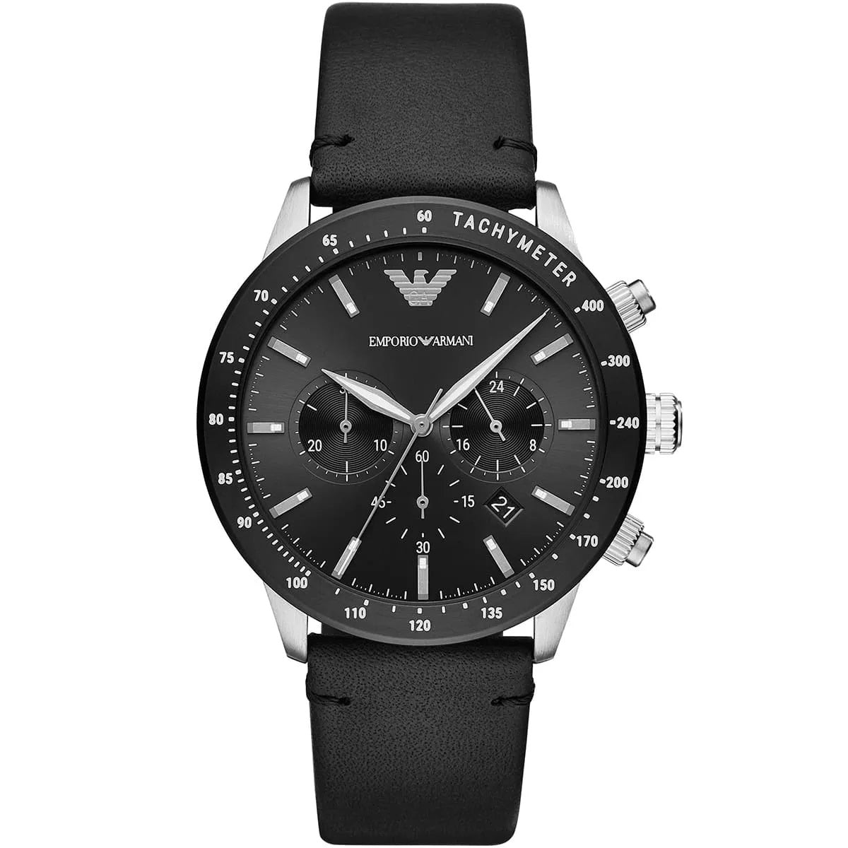 Emporio Armani AR11243 Mario Men's Silver & Black Watch - SJR London Timepiece