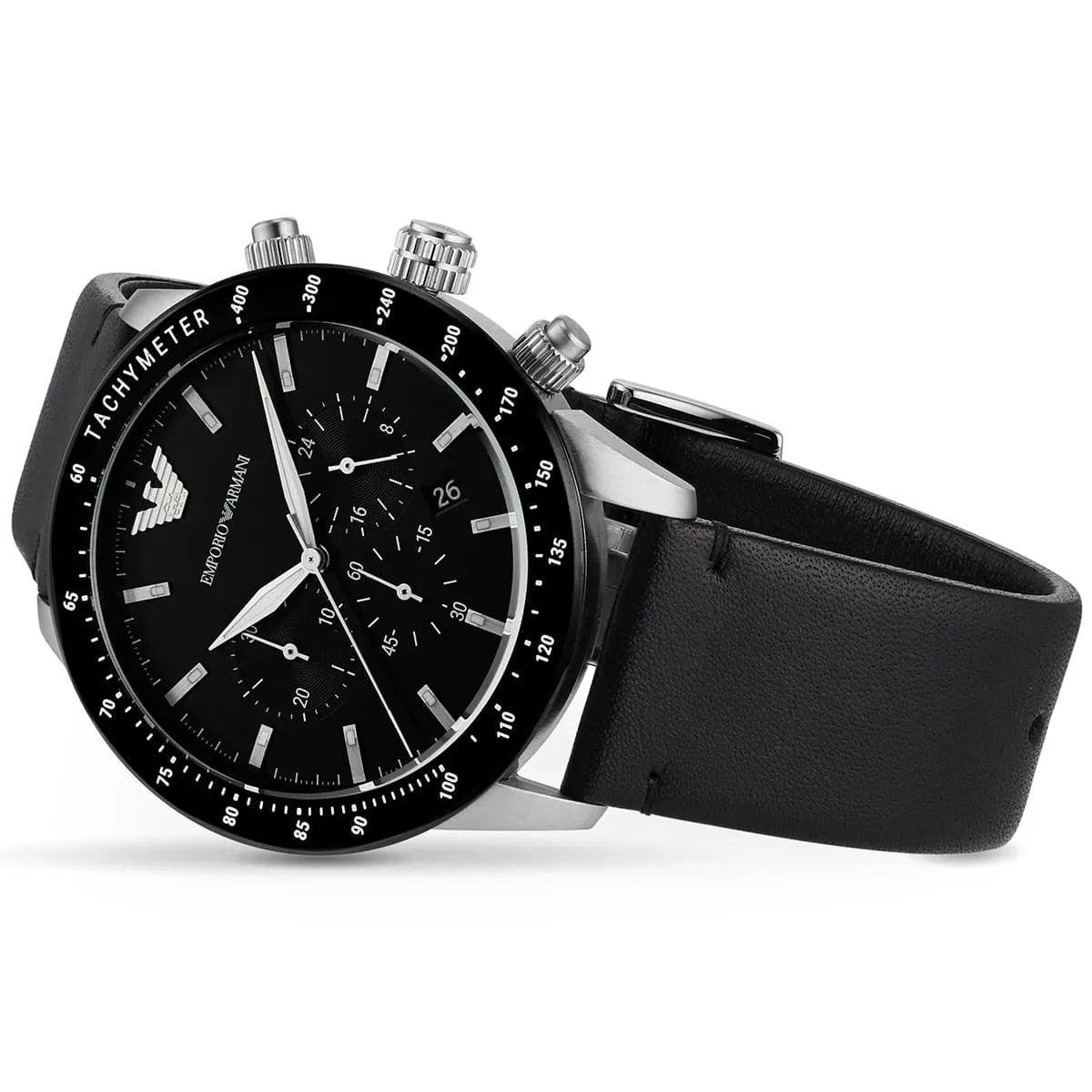Emporio Armani AR11243 Mario Men's Silver & Black Watch - SJR London Timepiece