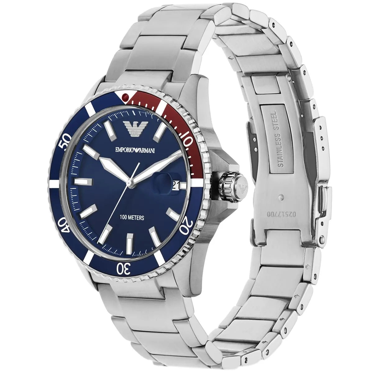Emporio Armani AR11339 Men's Diver Style Silver & Blue Watch - SJR London Timepiece