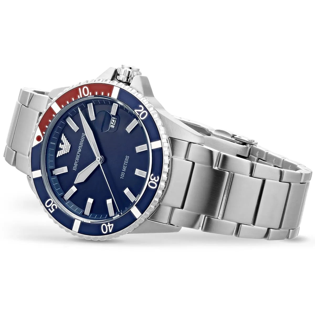 Emporio Armani AR11339 Men's Diver Style Silver & Blue Watch - SJR London Timepiece