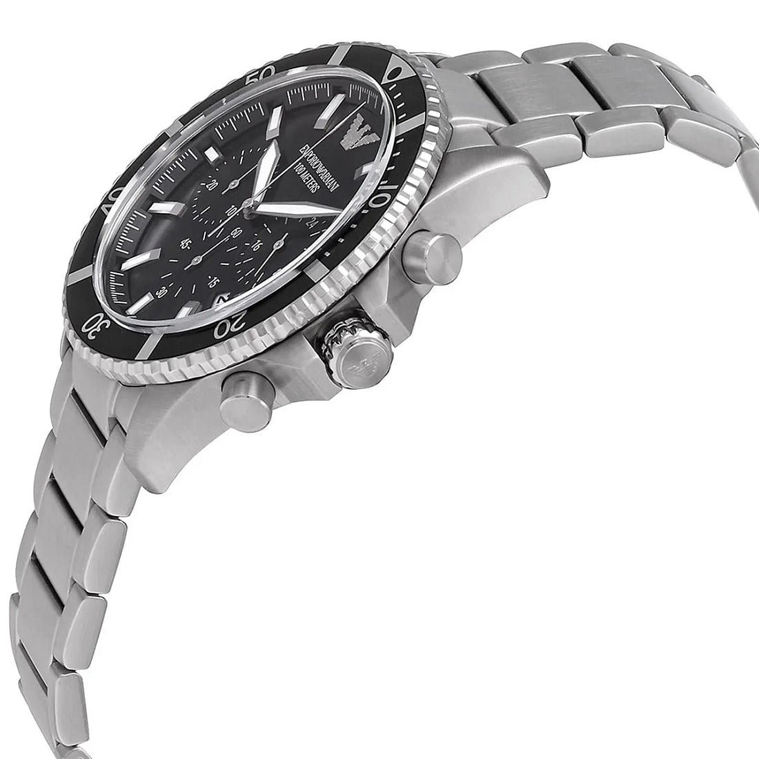 Emporio Armani AR11360 Men's Diver Style Silver & Black Watch - SJR London Timepiece