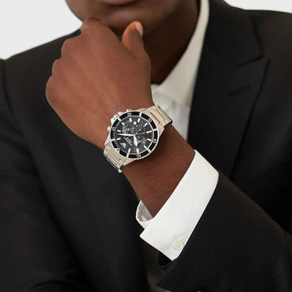Emporio Armani AR11360 Men's Diver Style Silver & Black Watch - SJR London Timepiece