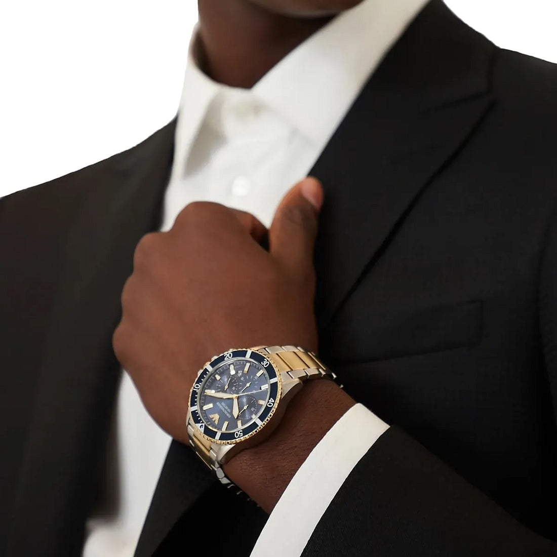 Emporio Armani AR11362 Diver Men's Two-Tone Gold Watch - SJR London Timepiece
