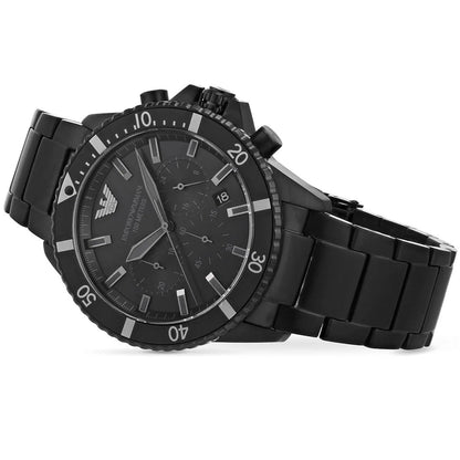 Emporio Armani AR11363 Men's Diver Style All Black Watch - SJR London Timepiece