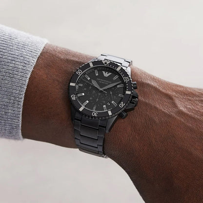 Emporio Armani AR11363 Men's Diver Style All Black Watch - SJR London Timepiece