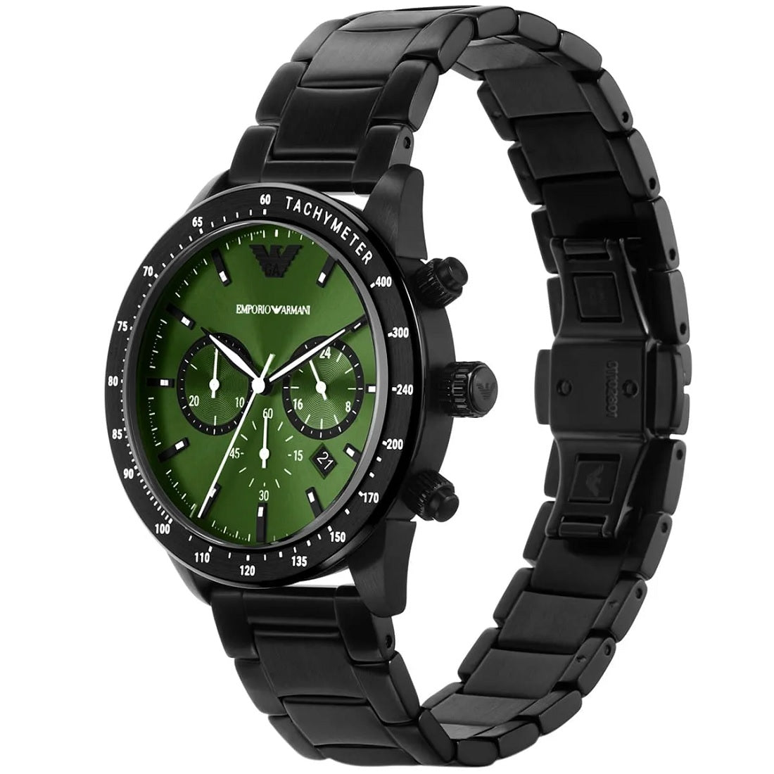 Emporio Armani AR11472 Mario Men's Black & Green Watch - SJR London Timepiece