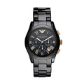 Montre Emporio Armani AR1410 Valente Céramique pour Homme Noire et Or Rose