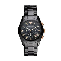 Emporio Armani AR1410 Valente Ceramic Men's Black & Rose Gold Watch - SJR London Timepiece