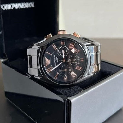 Emporio Armani AR1410 Valente Ceramic Men's Black & Rose Gold Watch - SJR London Timepiece