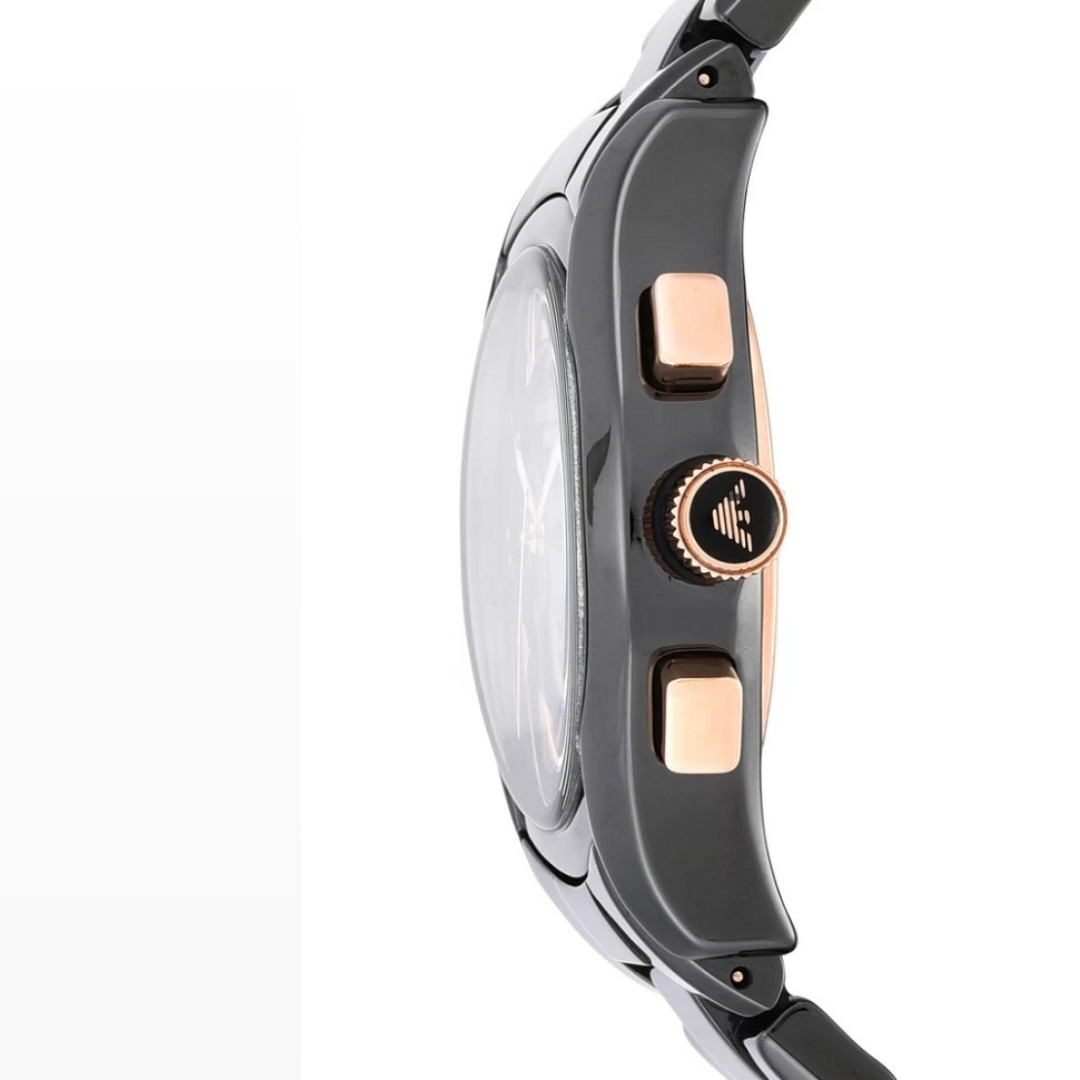 Emporio Armani AR1410 Valente Ceramic Men's Black & Rose Gold Watch - SJR London Timepiece