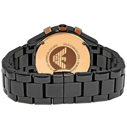 Emporio Armani AR1411 Ceramica Women's Black & Rose Gold Watch - SJR London Timepiece