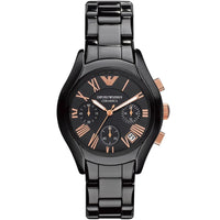 Emporio Armani AR1411 Ceramica Women's Black & Rose Gold Watch - SJR London Timepiece