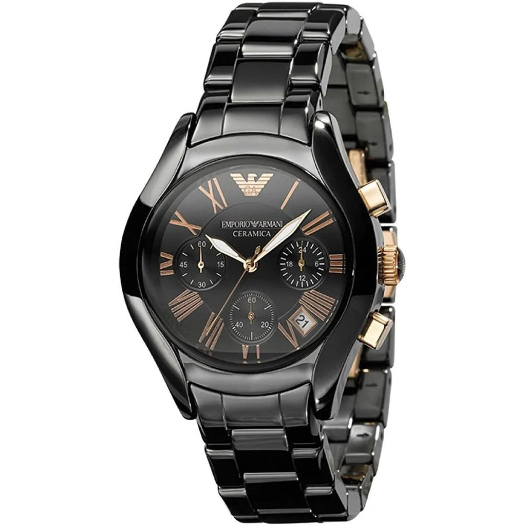 Montre Emporio Armani AR1411 Ceramica Femme Noir et Or Rose